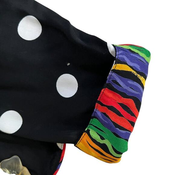 Vintage 80s Set Medium Blazer Pant Set Polka Dot Medium Rainbow Jacket Boho USA - Picture 5 of 16